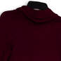 Womens Purple Stretch Cowl Neck Long Sleeve Winter Pullover Sweater Size XS image number 4