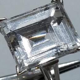 Kimberly 14K White Gold Clear Spinel 1CT. Cushion Solitaire Sz 5.5 Ring 6.6g alternative image