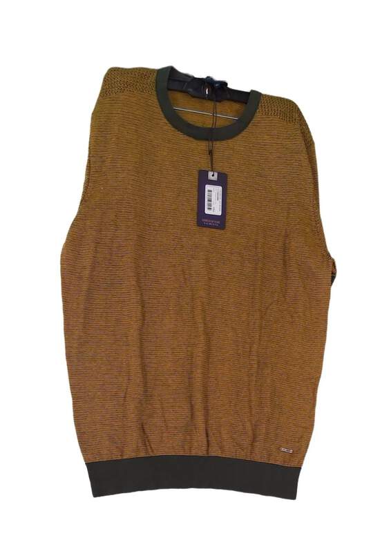 NWT Mens Brown Short Sleeve Crew Neck Knitted Pullover Sweater Size 3XL image number 3