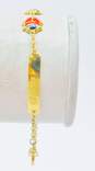 18K Yellow Gold Enamel Bella Ladybug Child's I.D. Bracelet 2.0g image number 2