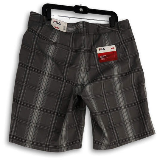 NWT Mens Gray Plaid Flat Front Slash Pocket Golf Chino Shorts Size 38 image number 4