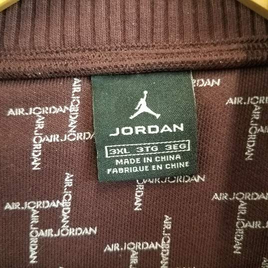 Nike Air Jordan full zip fleece maroon jacket men's 3XL image number 3