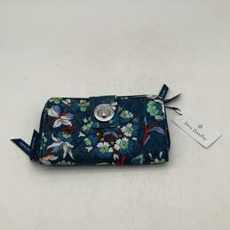 NWT Womens Multicolor Floral Card Holder Turn Lock Zip-Around Wallet