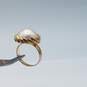 14k Gold 14mm FW Button Pearl Sz 6.25  Ring 6.3g image number 6