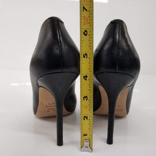 Jimmy Choo Black Leather Studded Toe Heels Women's Size 9 image number 5