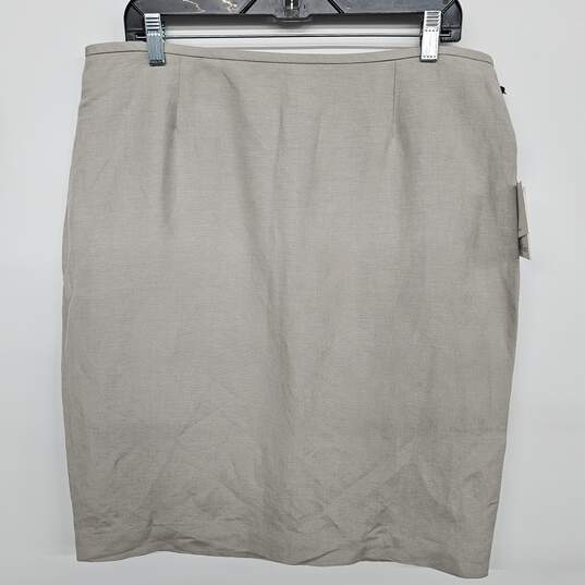 Linen Blend Pencil Skirt in Khaki image number 1