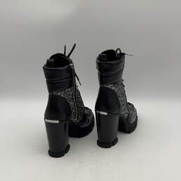 NWT Michael Kors Womens Black Leather Sparkle Block Heel Ankle Booties Size 8.5M alternative image