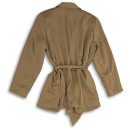 NWT Express Womens Brown Long Sleeve Peak Lapel Tie Waist Blazer Size XL alternative image