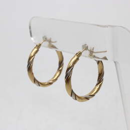 14K Yellow & White Gold Earrings-2.7g