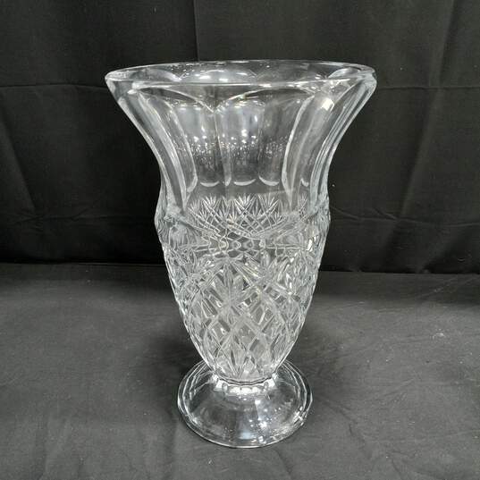Bundle of 3 Large Crystal Dishes - Vase, Decanter, And Candy Jar With 2 Lids image number 4