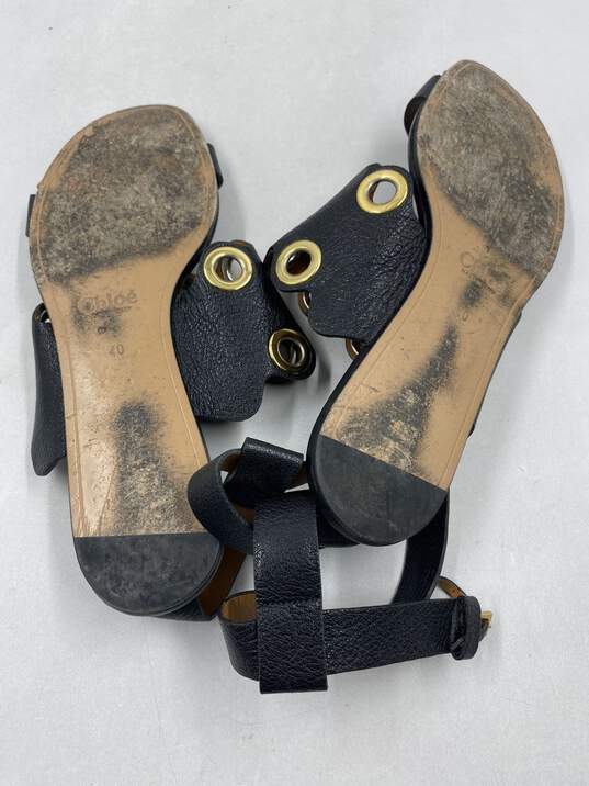 Authentic Chloé Grommet Black Strappy Sandal W 10 image number 8