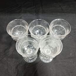 Bundle of 5 Decorative Clear Pressed Glass Mini Goblets 4" alternative image