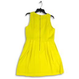 Loft Womens Yellow Sleeveless Round Neck Back Zip Fit & Flare Dress Size Medium alternative image