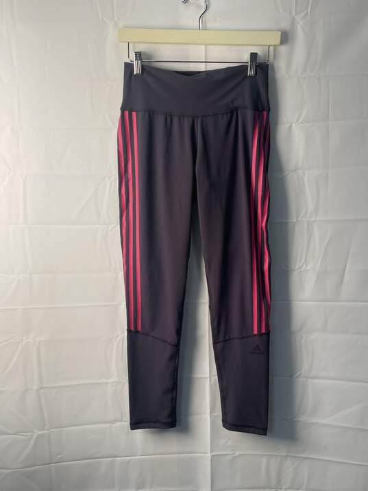 Adidas Womens Gray Leggins High Rise Size 7/8 Tight image number 1