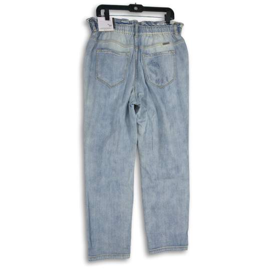 KanCan Womens Light Blue Denim Distressed Straight Leg Jeans Size 15/31 image number 2