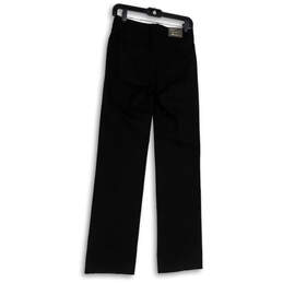 NWT Womens Black Flat Front Slash Pocket Formal Dress Pants Size 00 alternative image