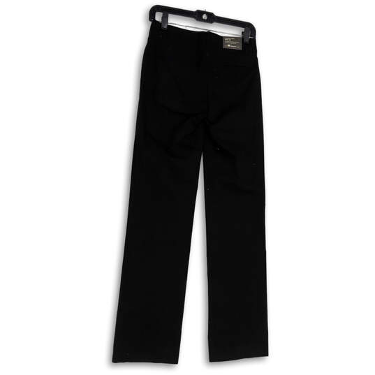 NWT Womens Black Flat Front Slash Pocket Formal Dress Pants Size 00 image number 2
