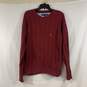 Men's Red Tommy Hilfiger Cable-Knit Sweater, Sz. L image number 1