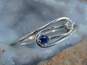 10K White Gold Diamond & Sapphire Loops Band Ring 1.6g image number 3
