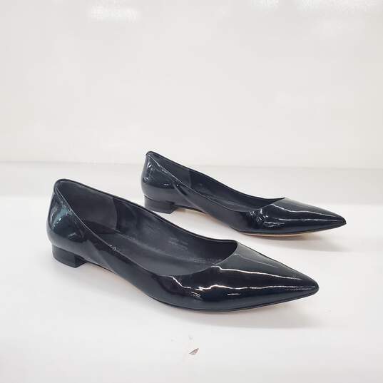 Via Spiga Women's Black Patent Leather Pointed Toe Flats Size 7.5 image number 1