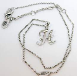 Juicy Couture Designer Silver Tone H Initial Necklace Watch & Box alternative image