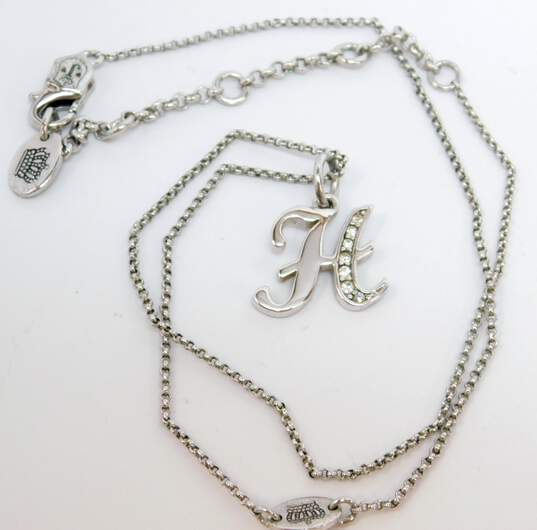 Juicy Couture Designer Silver Tone H Initial Necklace Watch & Box image number 2