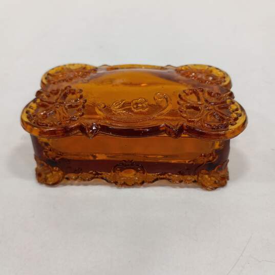 Bundle of 7 Assorted Amber Glass Serving Pieces image number 8