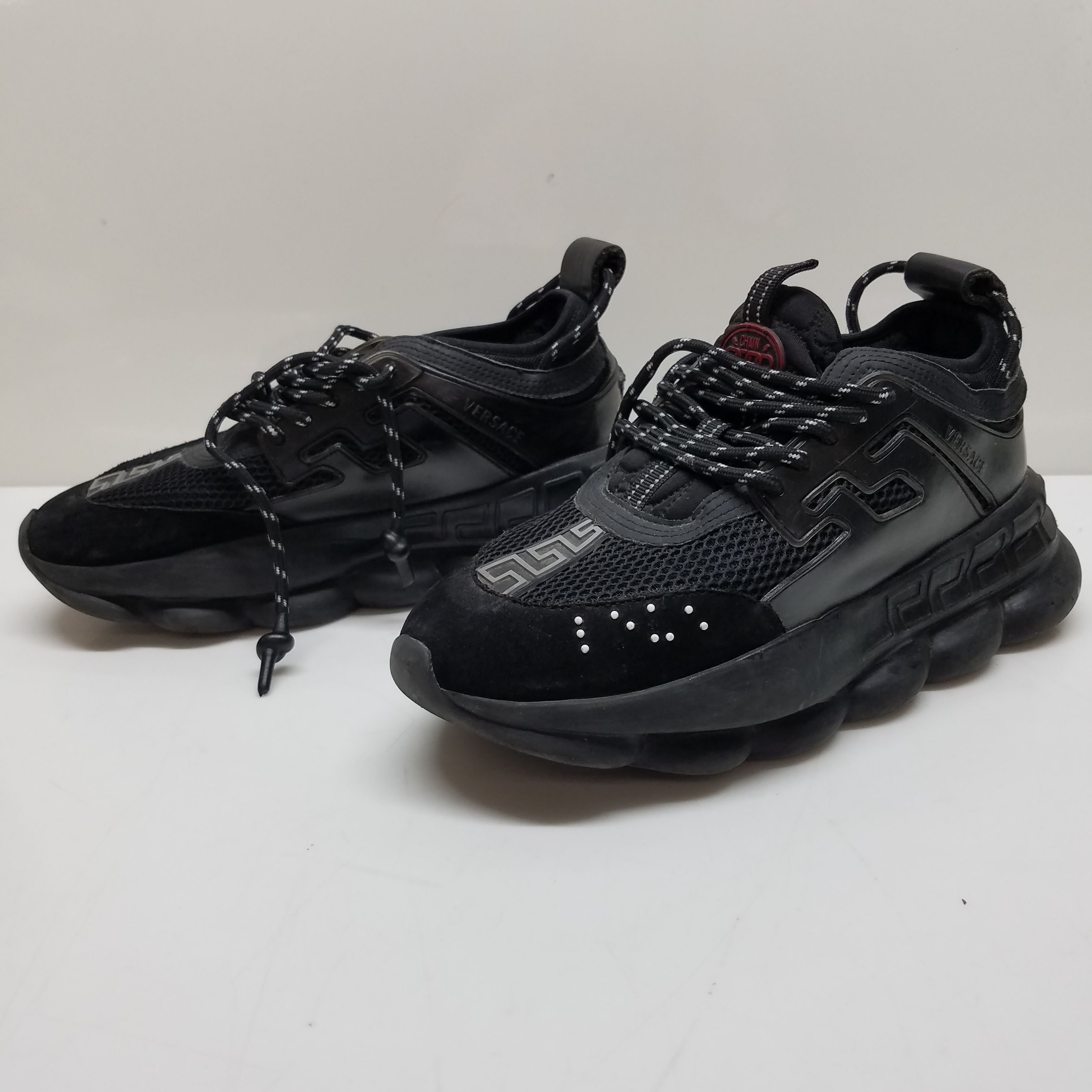 Versace Chain Reaction Black Sneakers Size UK8 Unworn | eBay