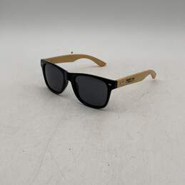 Mount Gay Mens Black Wood Full Rim UV Protection Wayfarer Square Sunglasses