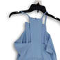 Womens Blue Spaghetti Strap Square Neck Back Zip Fit & Flare Dress Size S image number 4