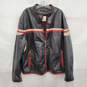 Wilson's MN's Genuine Leather Black Striped Biker Jacket Size XL image number 1