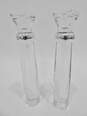 Nambe Candlesticks Crystal Candleholder Pair Vintage image number 2