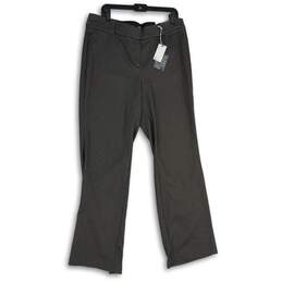 NWT The Allie Womens Black Chevron Stretch Flat Front Dress Pants Size 16