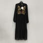 NWT Womens Black Embroidered Balloon Sleeve Pullover Maxi Dress Size 3XL image number 1