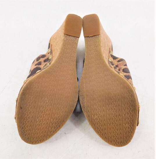 Michael Kors Belinda Leopard Wedge Mule Sandals Women's Shoes Suede Size: 6M image number 4