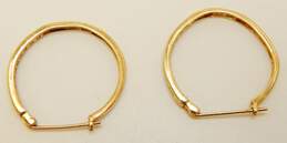 10K Yellow Gold 0.18 CTTW Round Channel Set Diamond Hoop Earrings 2.2g alternative image