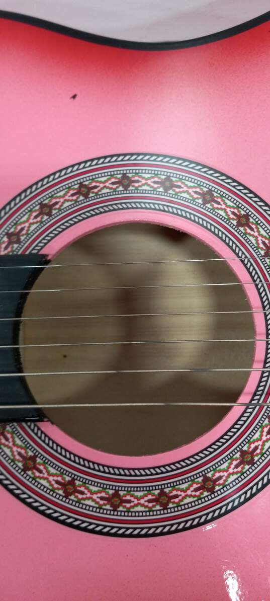 Zeny Pink 6 String Acoustic Guitar image number 5