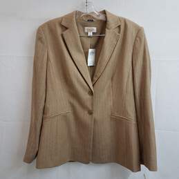 Vintage light brown tan wool blazer women's 10