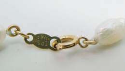 14K Gold Clasp & Ball Angel Skin Coral & Pearls Beaded Bracelet 3.7g alternative image