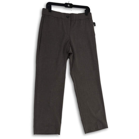 NWT Womens Gray Comfort Waistband Straight Leg Chino Pants Size 10 Petite image number 1