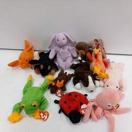 12pc Lot of Assorted Beanie Baby Stuffed Animals