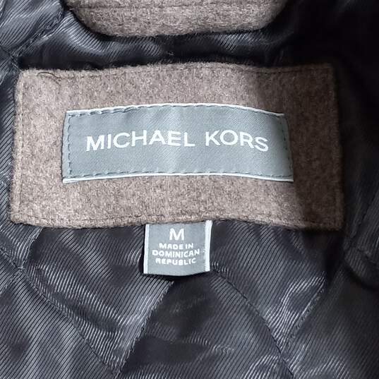 Michael Kors Taupe Wool Blend Zip Front Jacket Men's Size M image number 3