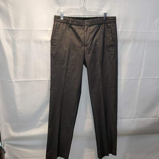 Armani Exchange Pinstripe Cotton Dress Pants Size 30 Long image number 1