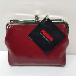 Hobo International Red Patent Leather Kiss Lock Wristlet/Coin Pouch