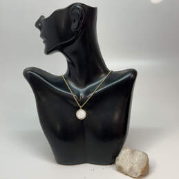 Designer Kate Spade Gold-Tone Crystal Stone Round Shape Pendant Necklace