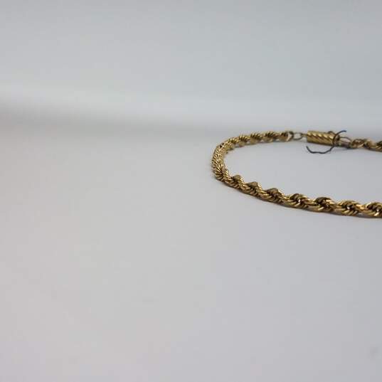 14k Gold 3mm Rope Chain Bracelet 4.5g image number 3