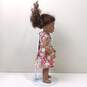 American Girl Doll With Brown Skin & Hair, Green Eyes, Curly Hair, And In Flower Dress image number 2