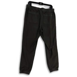 Womens Gray Flat Front Elastic Waist Pockets Drawstring Jogger Pants Size 8 alternative image