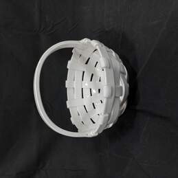 Vintage White Woven Ceramic Basket