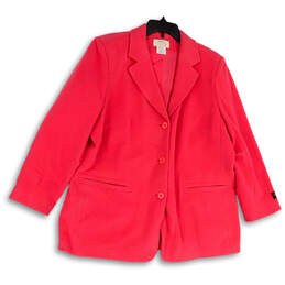 NWT Womens Pink Long Sleeve Notch Lapel Collar Three-Button Blazer Size 18W